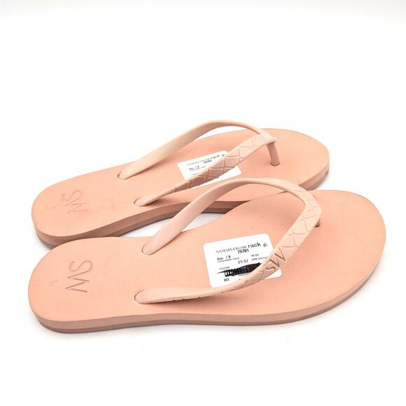 Stuart Weitzman Women's Embossed Flip Flop Thong Sandals Peach Size US7B - Picture 4 of 9